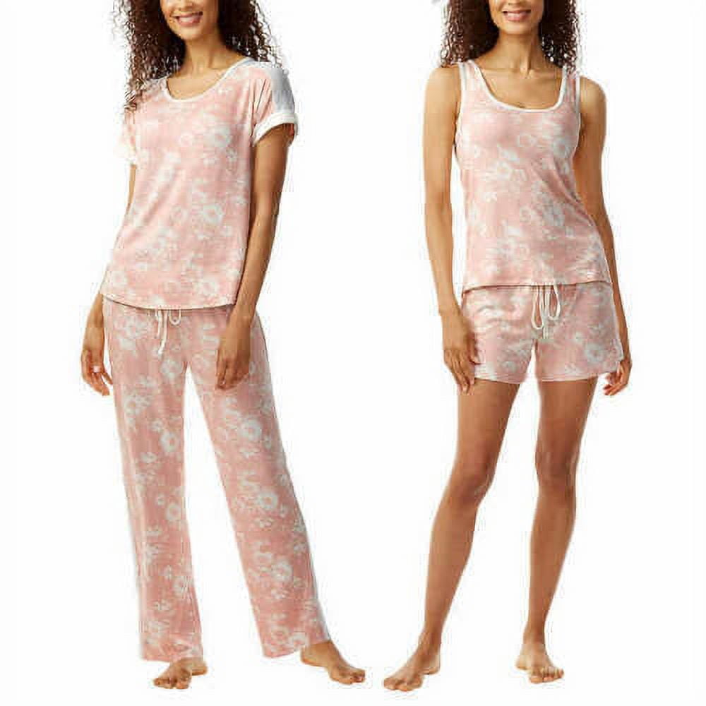 Lucky Brand Ladies 4 Piece Pajama Set Sleepwear Pink Floral Size Medium Walmart