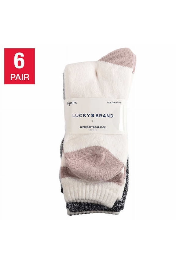 Ladies' Boot Sock, 6-pair (Assorted Colors)
