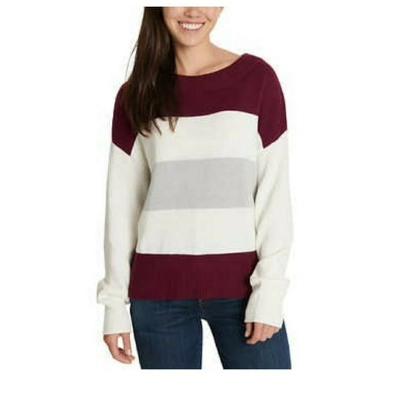 Lucky Brand Ladies' Colorblock Sweater (Burgandy Multi, Large)