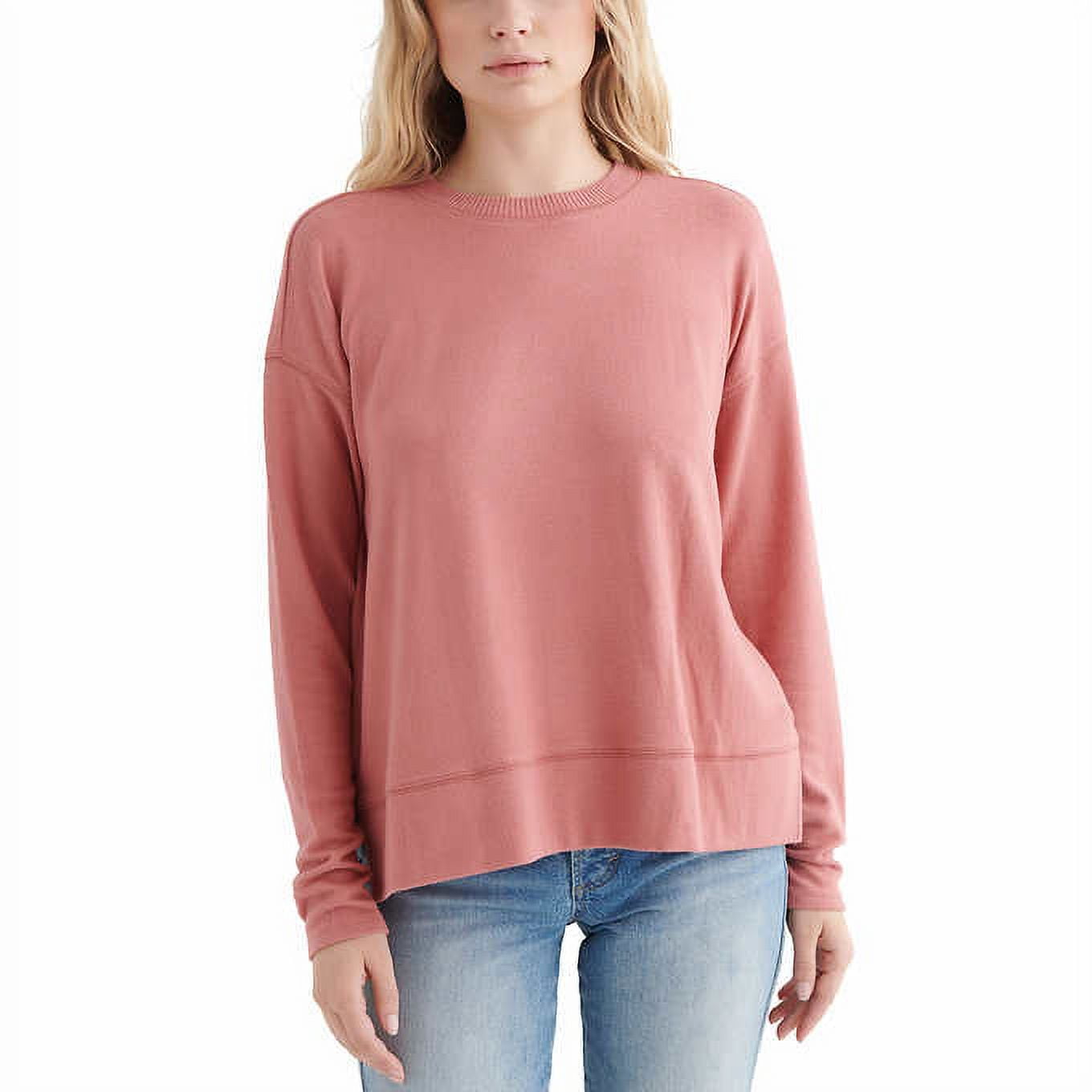 Lucky Brand Womens Rose Pullover Sweater grey L 