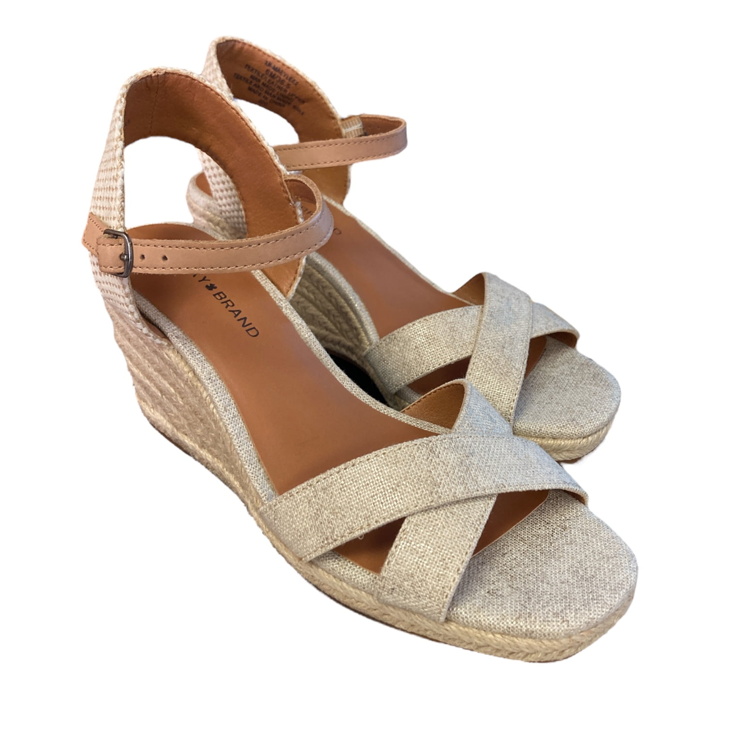 Lucky Brand Ladies Maey Lee Espadrille Wedge Sandal (Natural/Platinum, 7) -  Walmart.com