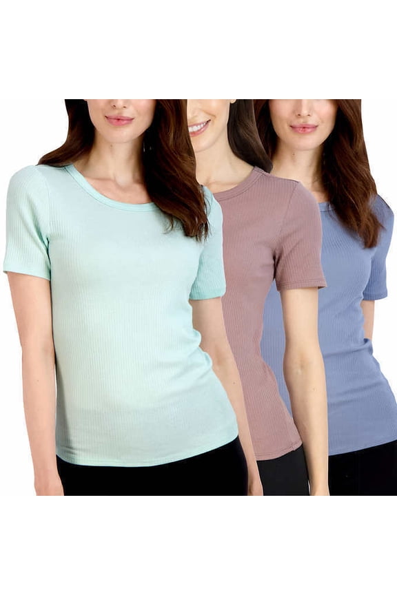 Ladies? Ribbed Crew, 3-pack 1670897 (Medium, Green)