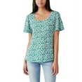 thumbnail image 1 of Lucky Brand Ladies' Size XXL, Flutter Sleeve Top, Green Multi Print, 1 of 4