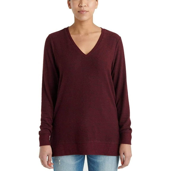 Lucky Brand Ladies' V-Neck Tunic Long Sleeves Pullover, Wine, Large