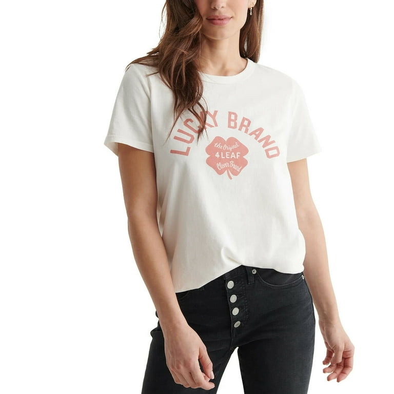 Lucky Brand Lucky Clover T-Shirt White Size XL MSRP $40