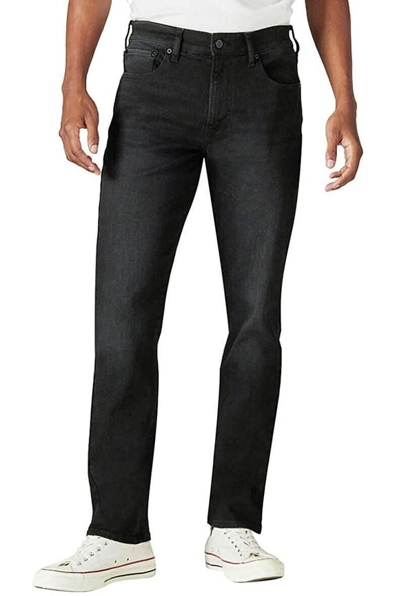 Mens 410 Athletic Straight Fit Straight Leg Jeans (Black,38x34)