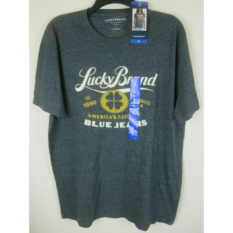 Lucky Brand Men's America's Favorite Blue Jeans T-Shirt (Jet Black, Small)  