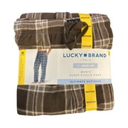 Lucky Brand Men's Cloud Soft Fleece Drawstring Waist Sleep Pant (Brown Plaid, L)