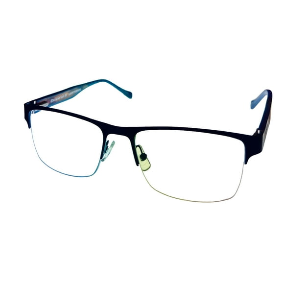 Lucky Brand Men's Navy Blue Rectangle Metal Eyeglasses, 53mm