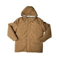 thumbnail image 1 of Lucky Brand Men's Faux Fur Lined Hooded Full Zip and Button Up Coat (Tobacco, L), 1 of 2