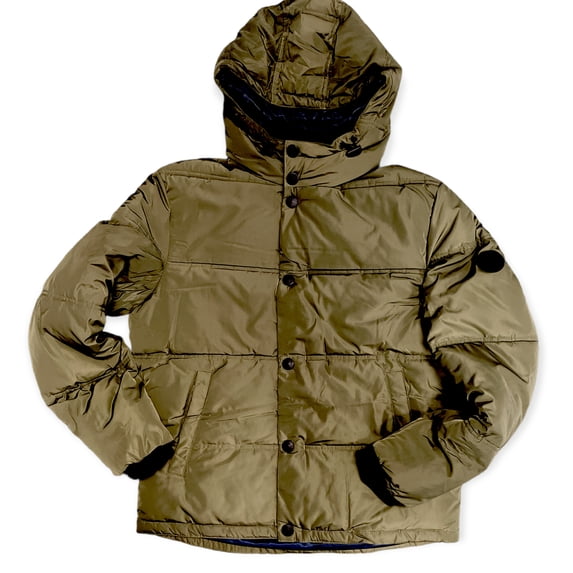 Lucky Brand Men's Full Zip Heavyweight Puffer Jacket (Olive, XS)