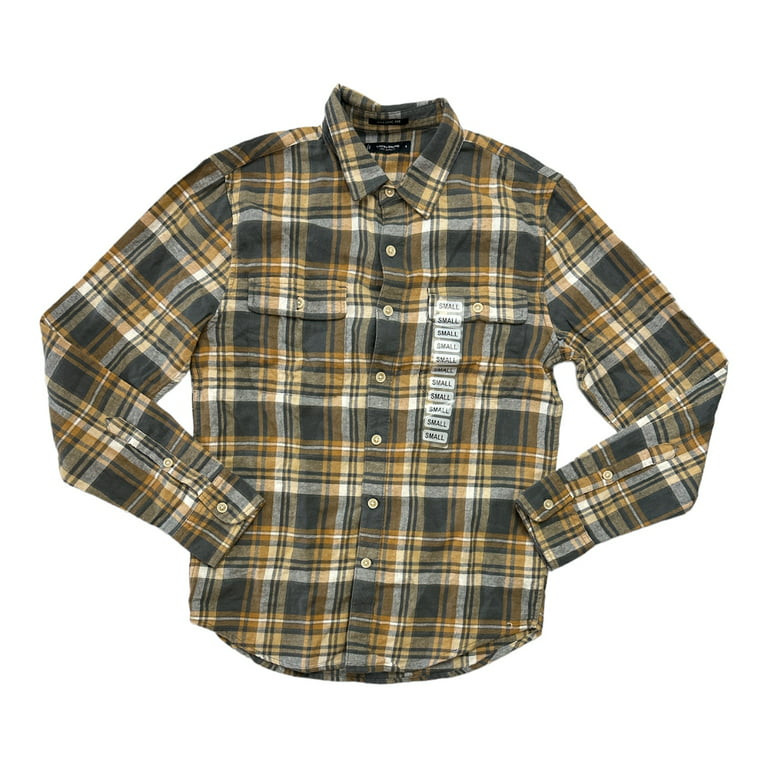 Lucky Brand Men's Humboldt Workwear Body Flannel Shirt (Olive, S) 