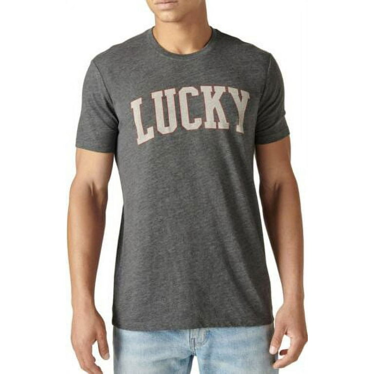 Lucky Brand Men's Lightweight Short Sleeve Graphic T-Shirt (Dark Grey, S)