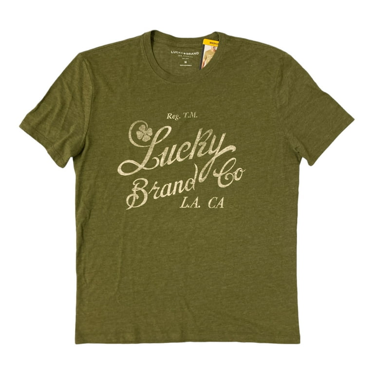 Lucky Brand Men's Lightweight Short Sleeve Graphic T-Shirt (Dark Olive, S)