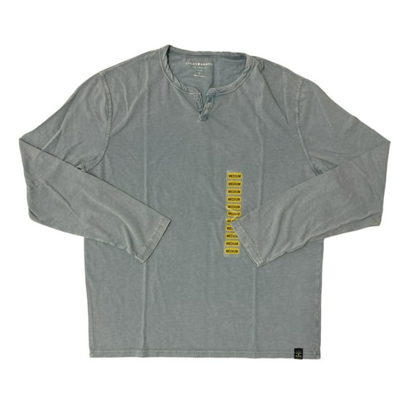 Lucky Brand Men's Long Sleeve Triblend Notch Neck Henley (Ashley Blue, XXXL)