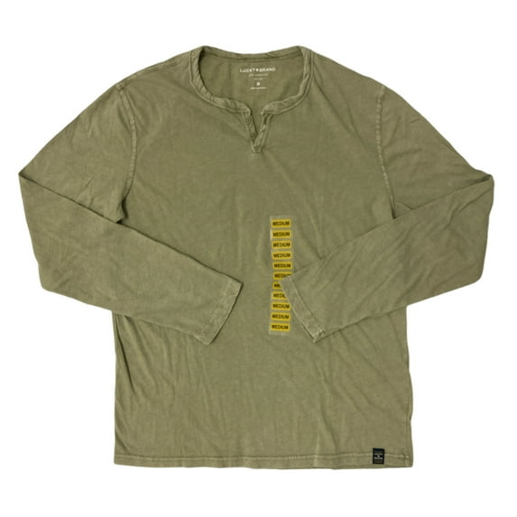 Lucky Brand Men's Long Sleeve Triblend Notch Neck Henley (Loden Green, XL)