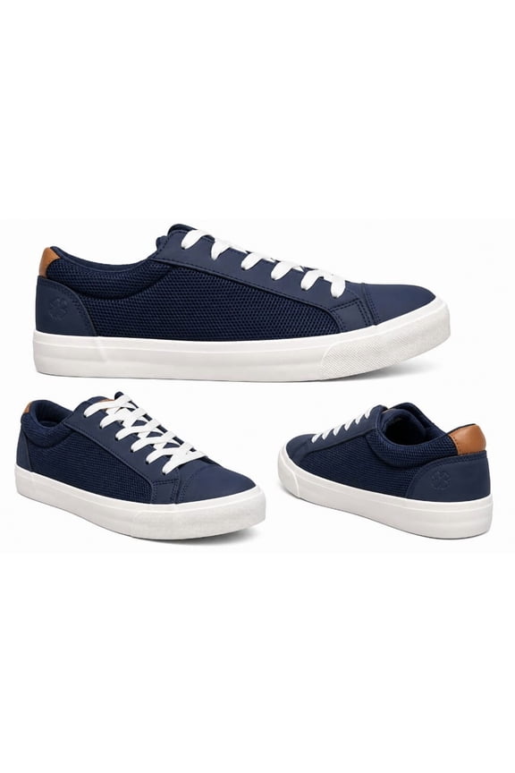 Mens Scott Sneakers Navy Mesh Low Top Lace-Up Casual Shoes, Color Navy, Size US 8 EU 41