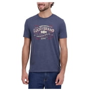 Lucky Brand Men's Short Sleeve Graphic Tee Shirt Large, Blue