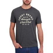 Lucky Brand Mens Short Sleeve Graphic Tee Shirt US, Alpha, XX-Large, Regular, Black