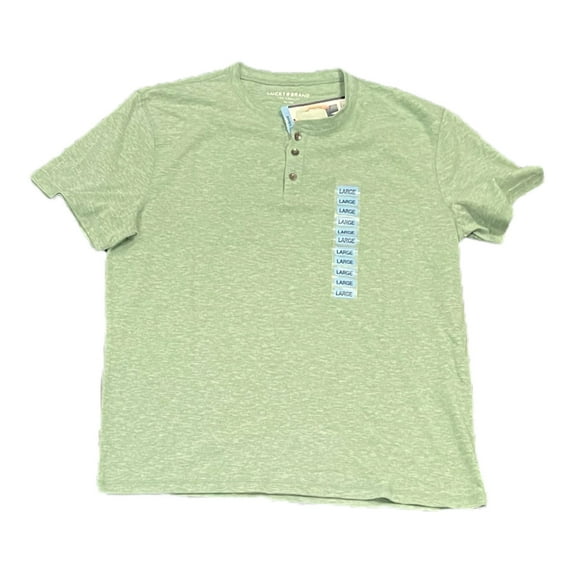 Lucky Brand Men's Short Sleeve Henley Three Button Tee (Frosty Spruce, L)