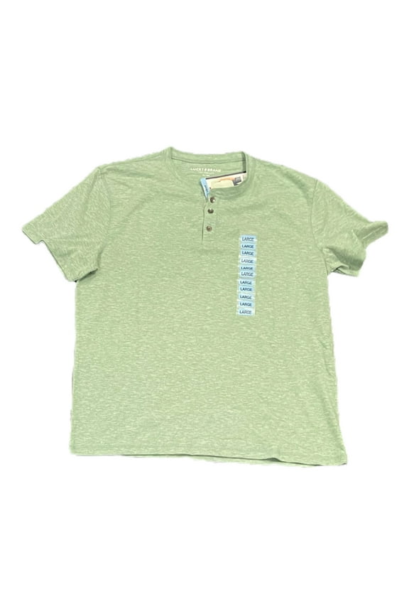 Men's Short Sleeve Henley Three Button Tee (Frosty Spruce, S)