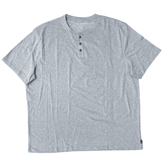Lucky Brand Men's Short Sleeve Henley Three Button Tee (Skyway, S)