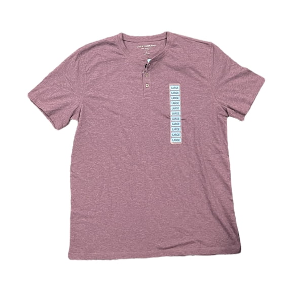 Lucky Brand Men's Short Sleeve Henley Three Button Tee (Vintage Violet, S)