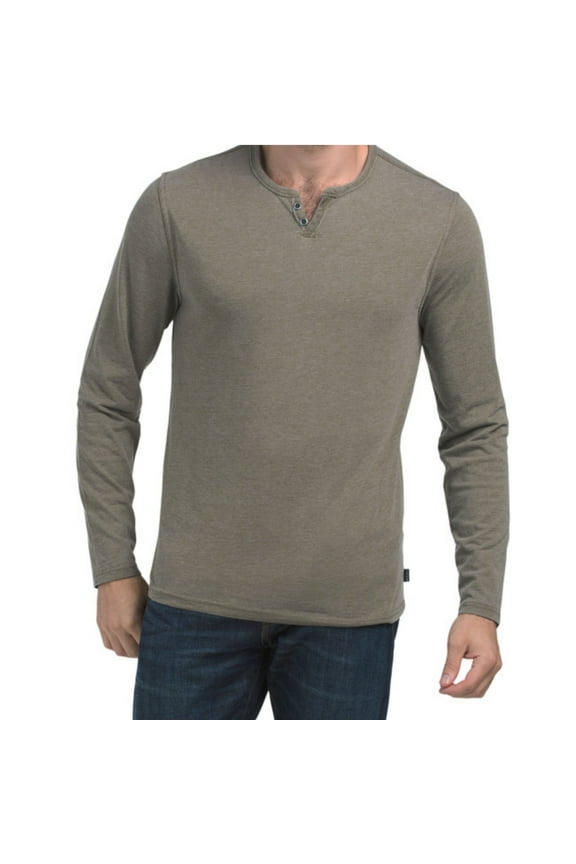 Men's Venice Burnout 2 Button Long Sleeve Tee Top
