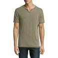 thumbnail image 1 of Lucky Brand Men's Venice Burnout Notch Neck Ultra Soft Cotton T-Shirt-Olive / L, 1 of 2