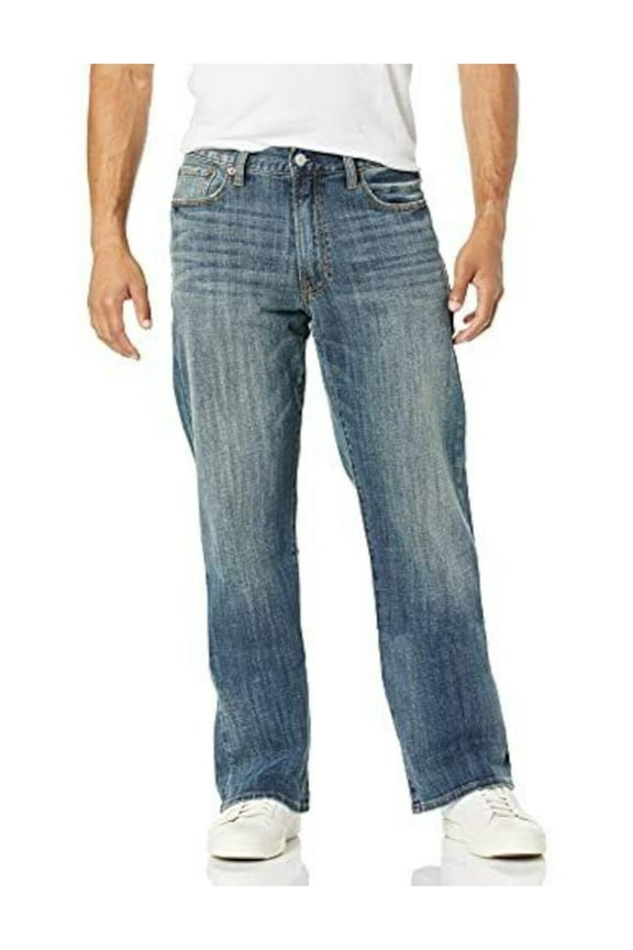 Mens Blue Relaxed Fit Stretch Denim Jeans W36/ L30 Jean