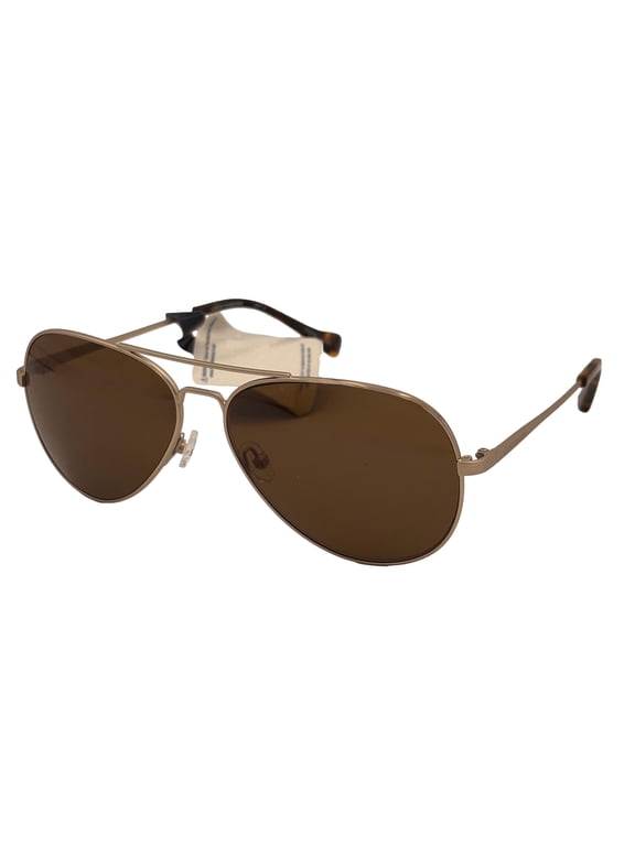Lucky Brand Mens Gold Brown Metal Aviator Gradient, Brown Lens DS02