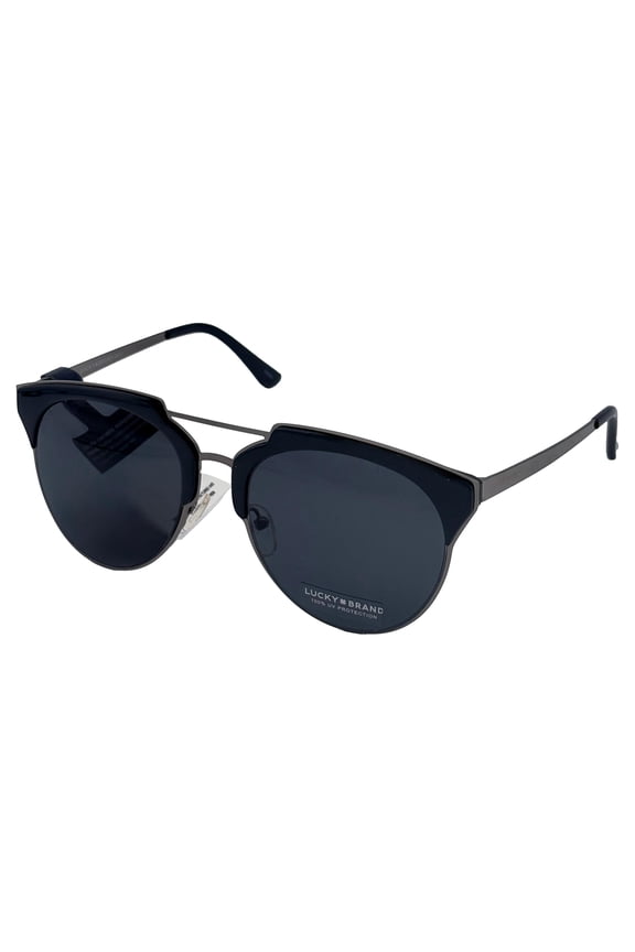 Mens Navy Gunmetal Plastic Metal Soft Square Sunglass, Cambria