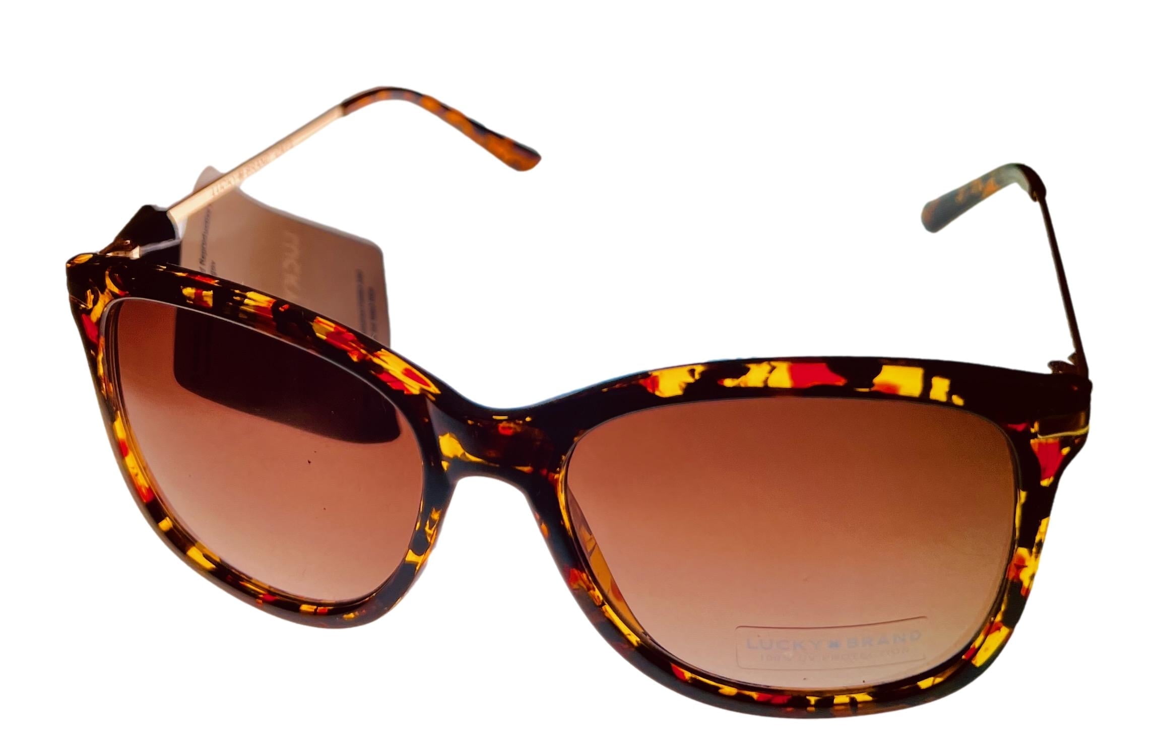 Lucky Brand Mens Tortoise Plastic Soft Rectangle Sunglass  display picture 2