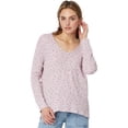 thumbnail image 1 of Lucky Brand PINK FLORAL Women's Oversize V-Neck Waffle Thermal Top, US M, 1 of 4