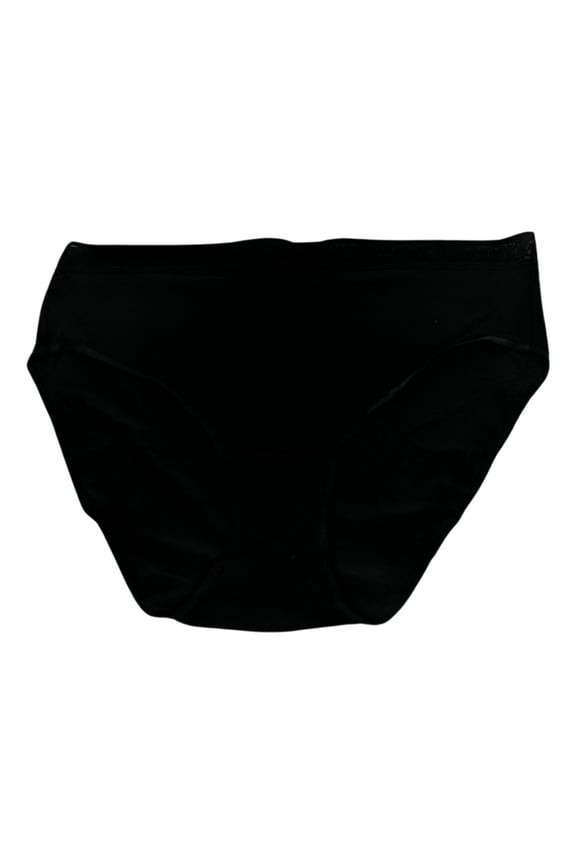 Panties Sz XL Hi Cut Brief Polyester Solid Black Regular Size