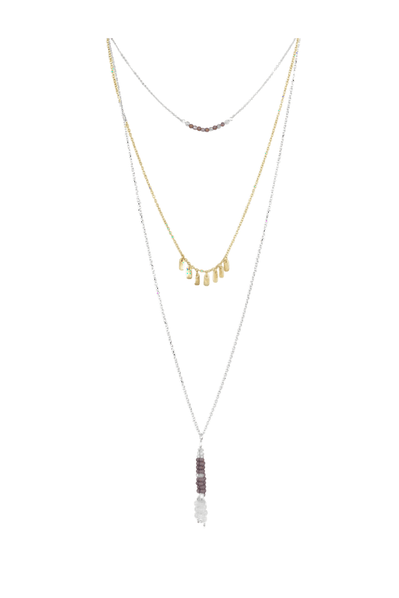 Pendant Two-Tone Layer Necklace With Pendant for Women