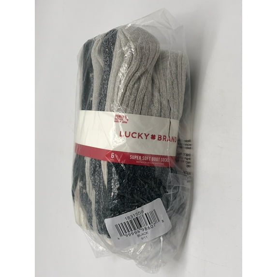 Lucky Brand Super Soft Yarn Cozy Boot Socks Women's 6-Pair Shoe Socks Size 5-10
