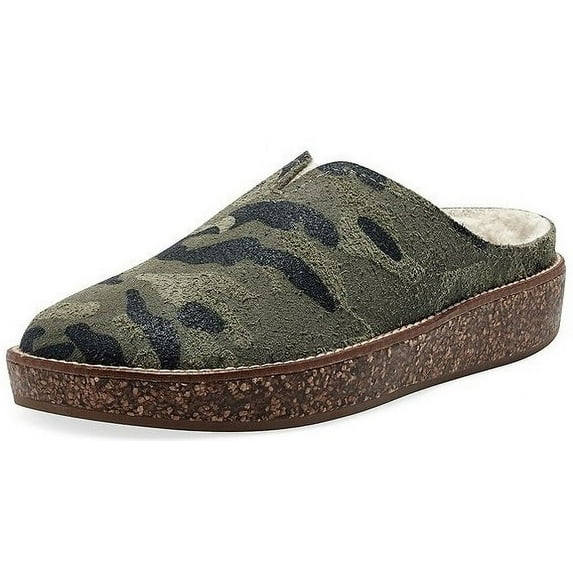 Lucky Brand Tamala 2 Camouflage Comfortable House Slipper Fur Lined Mule Sandals (Camoflauge, 7)