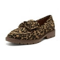 thumbnail image 1 of Lucky Brand Tamio Inca Gold Leopard Flat Knot Bow Lug Sole Slip On Modern Loafer (Inca Gold Leopard, 8), 1 of 5