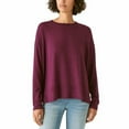 thumbnail image 1 of Lucky Brand Ultra Soft Cloud Jersey Wrinkle Free Sweatshirt Top Size: L, Color: Potent Purple, 1 of 1