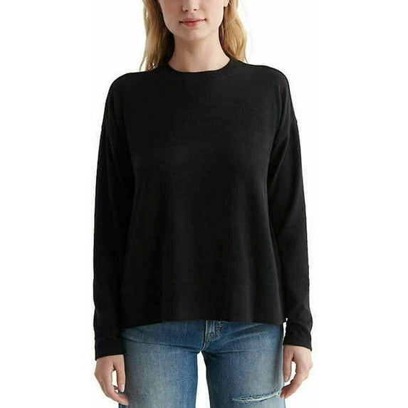 Lucky Brand Ultra Soft Cloud Jersey Wrinkle Free Sweatshirt Top Size: S, Color: Black