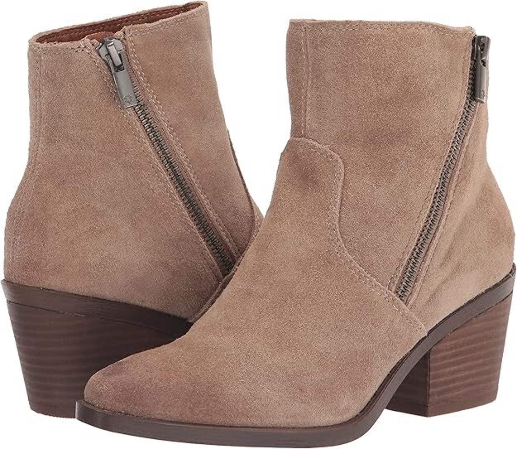Lucky Brand Wallinda Boots Women's 10 Beige Leather Pointed Toe