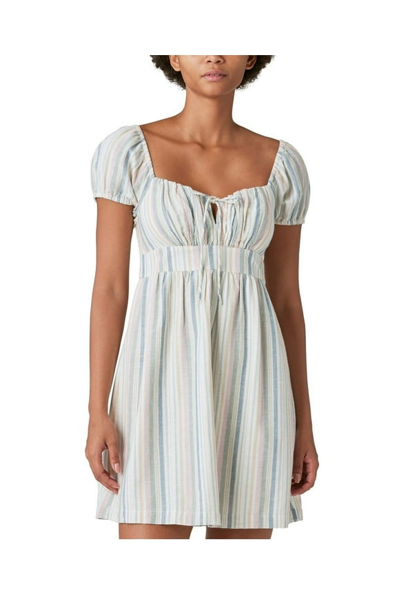 Women Sweetheart-Neck Babydoll Dress Size L Pastel Pink MSRP $119