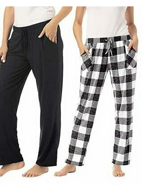 Lucky Brand Women's 2 Pack Straight Leg Lounge Pant with Drawstrings X-Small