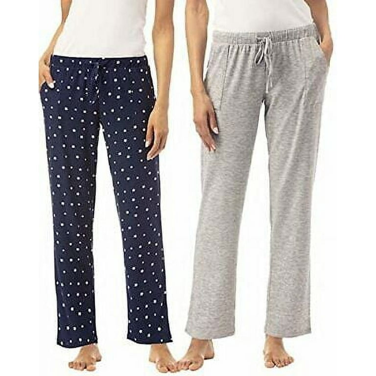 Lucky Brand Women's 2 Pack Straight Leg Lounge Pant with Drawstrings and  Pockets (Stars/Light Heather Grey, Small) 