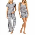thumbnail image 1 of Lucky Brand Women's 3 Piece Pajama Set (Grey Stars, XX-Large), 1 of 3