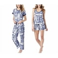 thumbnail image 1 of Lucky Brand Women's 4 Piece Pajama Set, Tee, Tank, Short, & Pant (XX-Large, Winter Tie Dye), 1 of 4