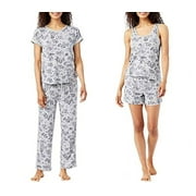LUCKY BRAND Women's 4 Piece Pajama Set, Tee, Tank, Short, & Pant