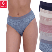 Women's 6-Pack Ultra Soft 4-Way Stretch Tag Free Panties (Blue, S)