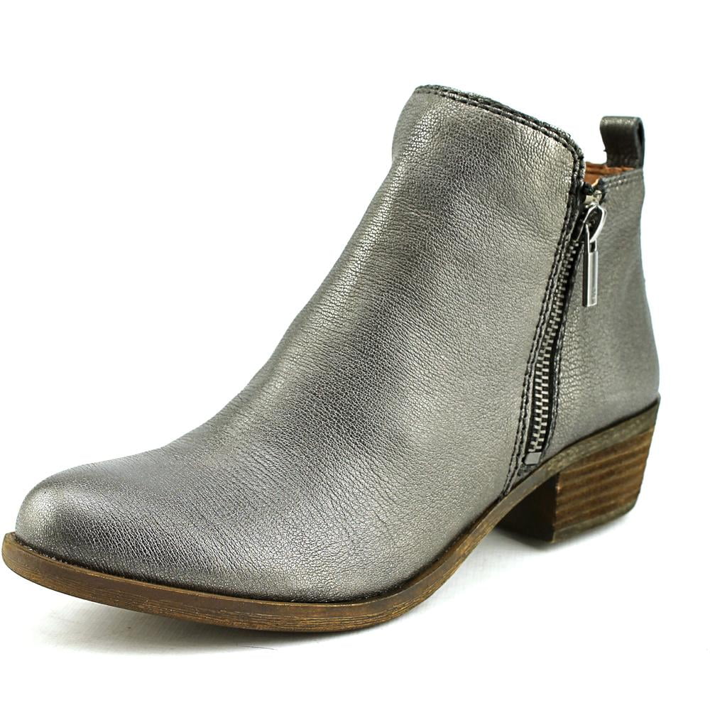 Lucky Brand Women s Basel Boot Pewter Leather Ankle Boots 8